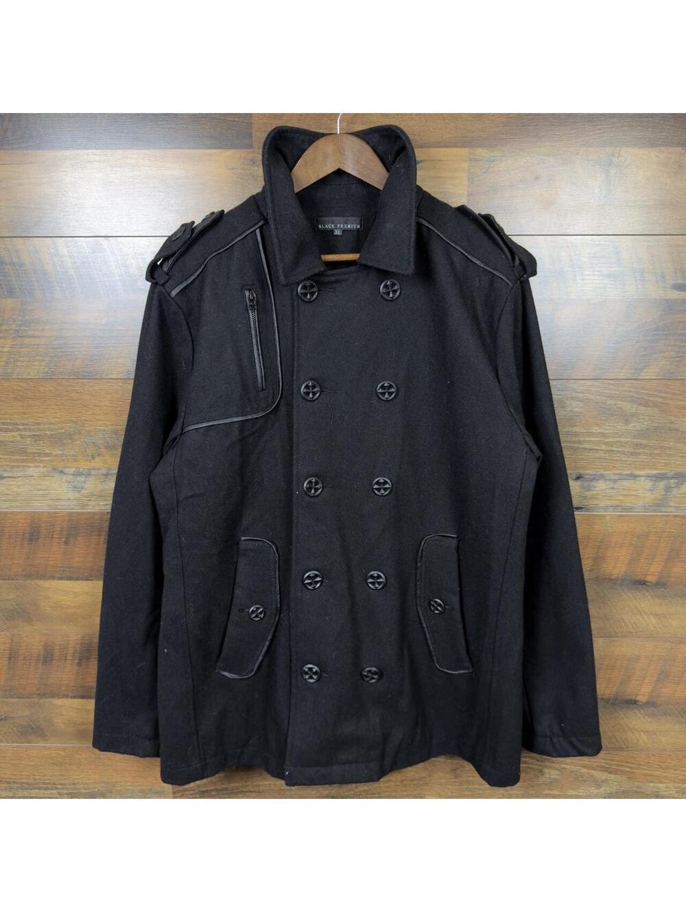 Affliction Black Premium Pea Coat XL Embroidered Cross Graphic Button Up Shirt